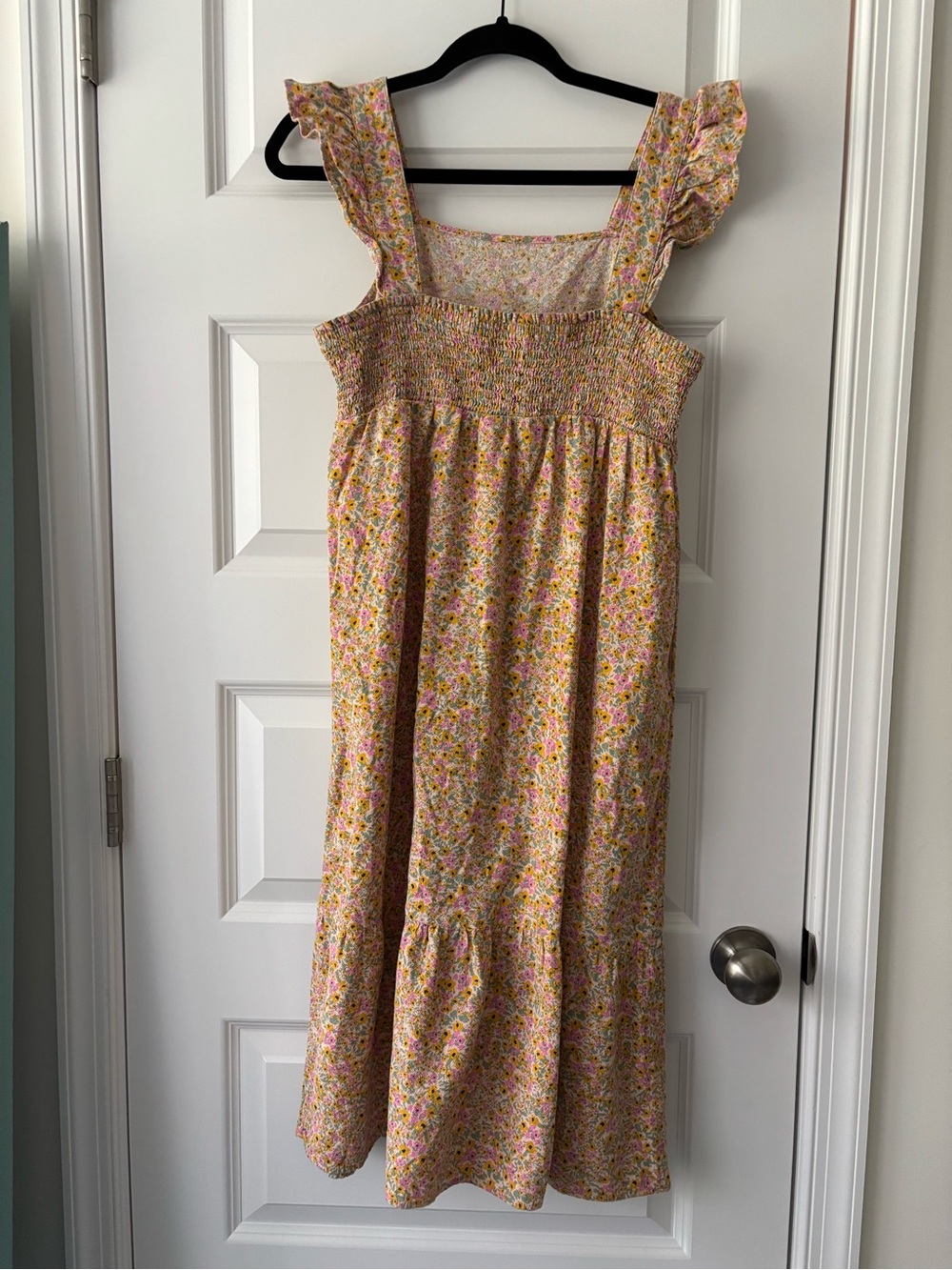 Universal Thread Yellow Floral Ruffle-Shoulder Sundress S - Picture 7 of 7